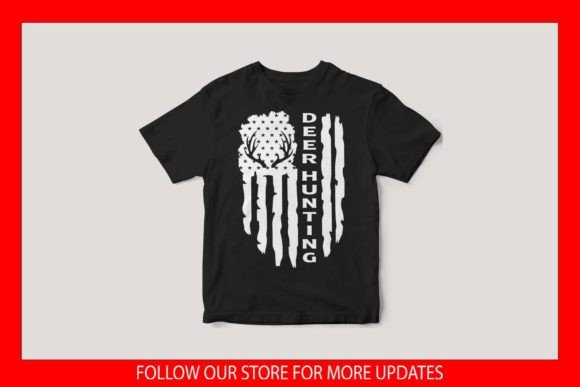 Review: Deer Hunting Funny American Flag T-Shirt Design