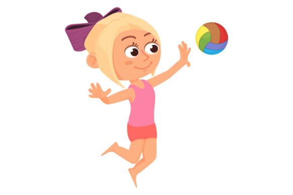 Review: Kid Playing Beach Ball Cartoon Design