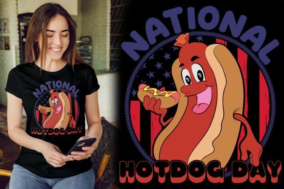 Review: National Hot Dog Character Tshirt Design for Embroidery