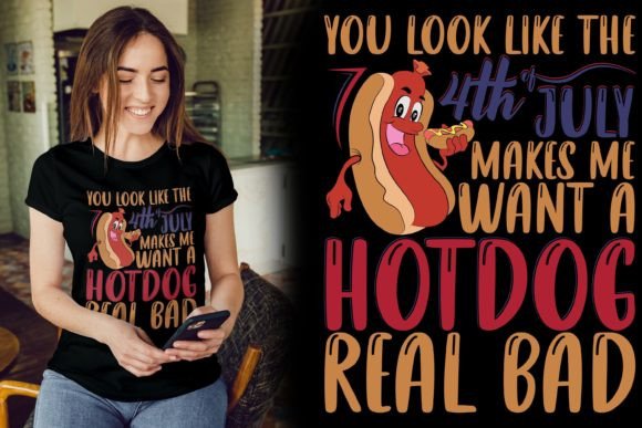 Stitching the 4th of July Hot Dog Real Bad Tee